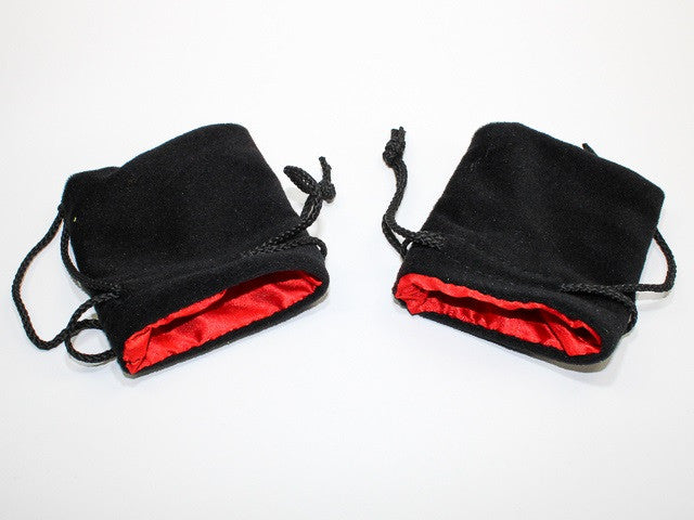 Small Black Velvet Bag w/ Red Satin Lining