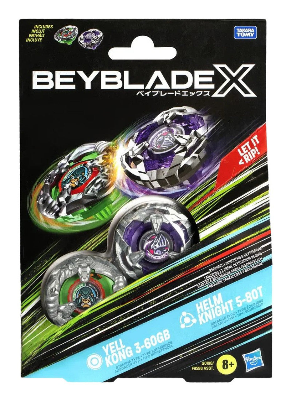 Beyblade - X - Dual Pack - Assortment - Yell Kong 3-60GB - Helm Knight 5-80T