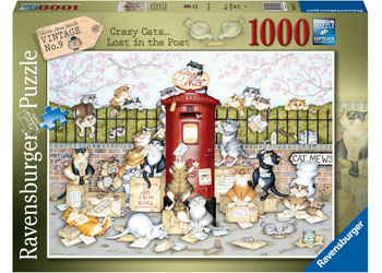 Ravensburger Crazy Cats Lost in the Post - 1000 Piece Jigsaw