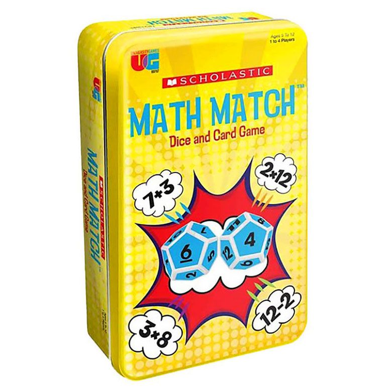 Scholastic - Math Match Dice and Card Game Tin