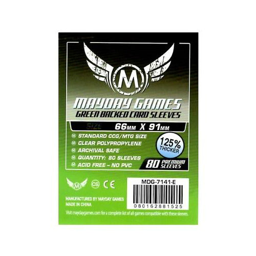Mayday Card Game Sleeves Green Backed 66x91mm