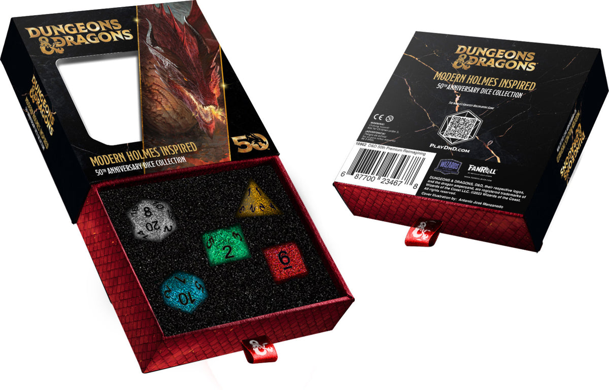 Metallic Dice Games Dungeons &amp; Dragons 50th Anniversary - Modern Holmes Inspired Se