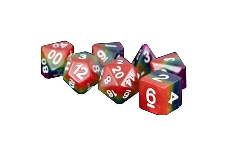 Metallic Dice Games - Polyhedral Resin Dice Set - Rainbow