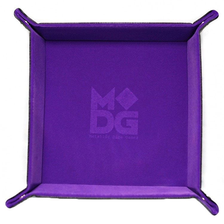 Metallic Dice Games - Velvet Folding Dice Tray - Violet 10x10