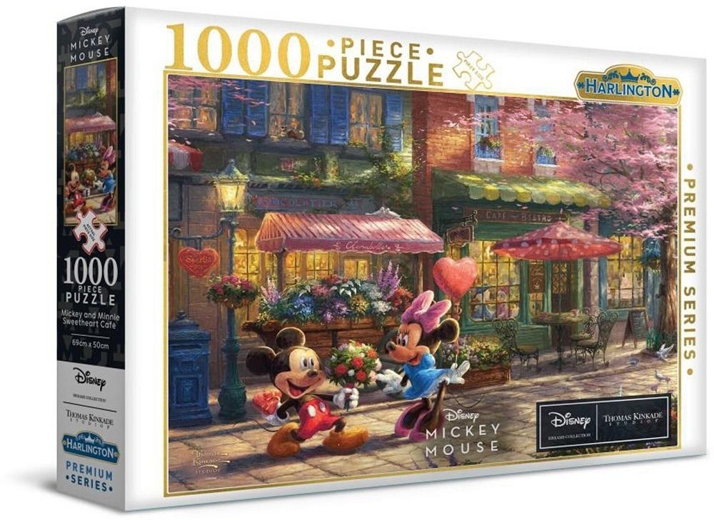 Harlington - Thomas Kinkade - Disney - Mickey and Miney Sweetheart Cafe 1000 Piece Jigsaw