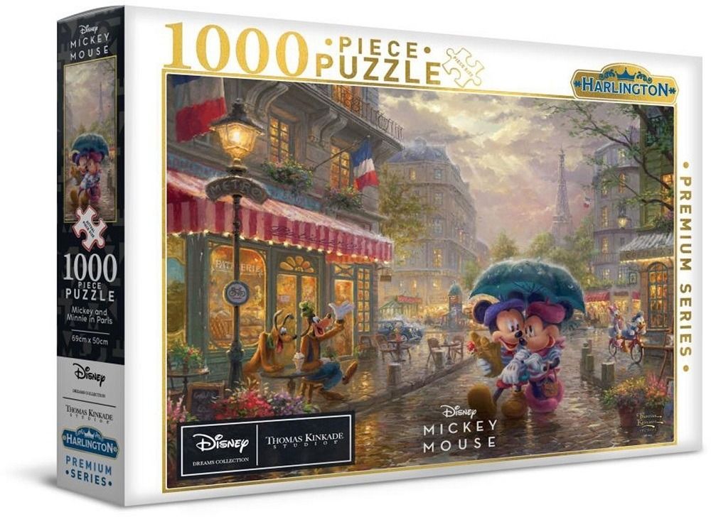 Harlington - Thomas Kinkade - Disney - Mickey and Miney In Paris 1000 Piece Jigsaw