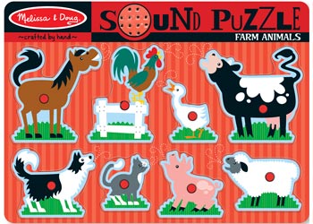 Melissa &amp; Doug – Farm Animals Sound Puzzle – 8pc