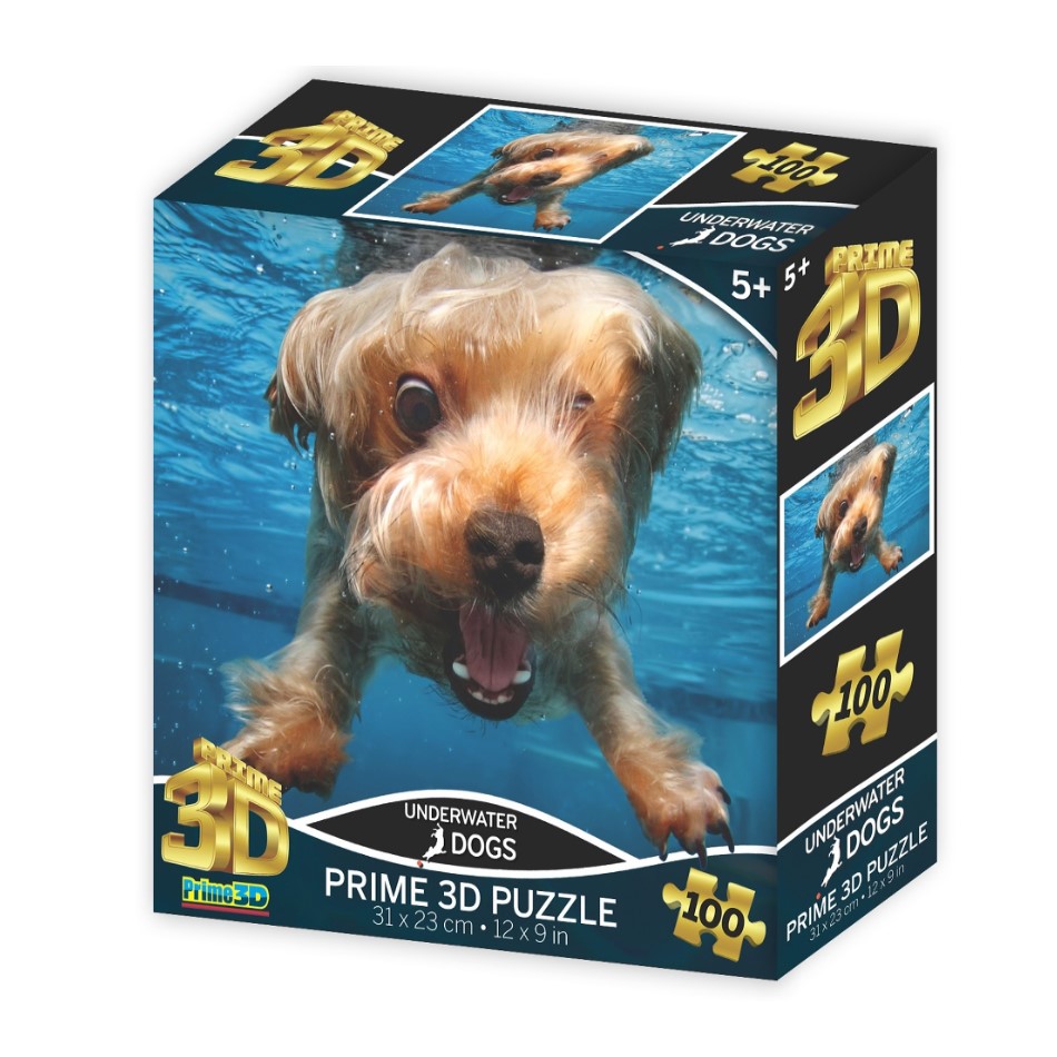 Prime3D Under Water Dogs Brady - 100 Piece 3D Jigsaw