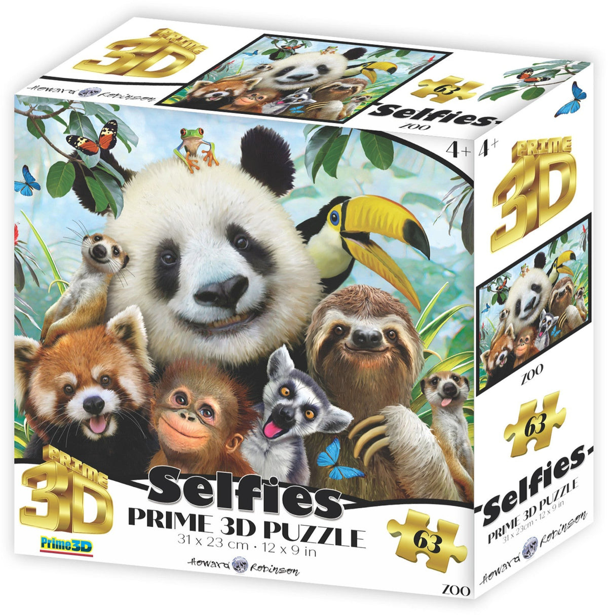 Prime3D Zoo Selfie - 63 Piece 3D Jigsaw