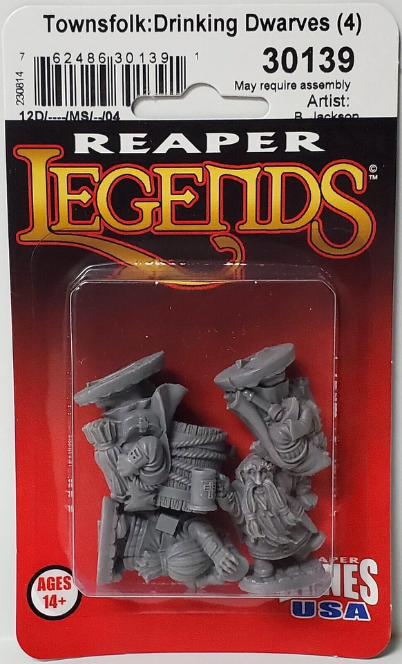 Reaper Bones USA Townsfolk Drinking Dwarves - 4