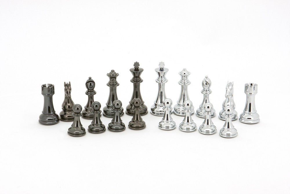 Dal Rossi Silver titanium 110mm Chess Pieces