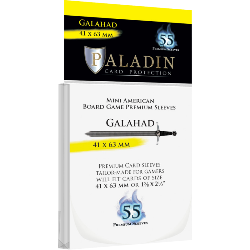 Paladin Clear Sleeves - Galahad (41mm X 63mm) (55 Sleeves Per Pack) (Preorder)