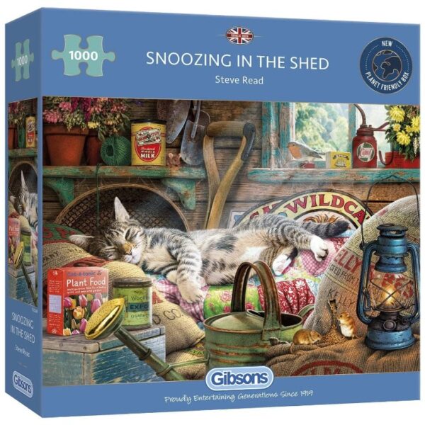 Gibsons Snoozing In The Shed 1000 Piece Jigsaw