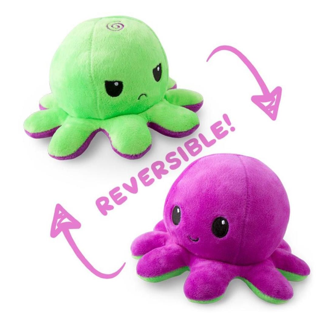 Reversible Octopus Plushie Green And Purple