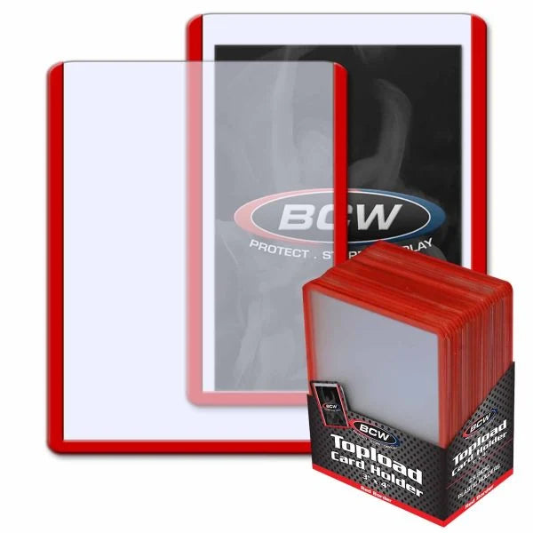 BCW Topload Card Holder Border Red
