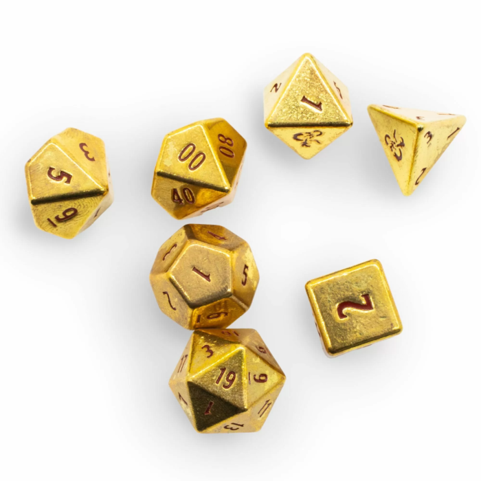 Dungeons &amp; Dragons 50th Anniversary Heavy Metal Dice Set (7 Dice Set)