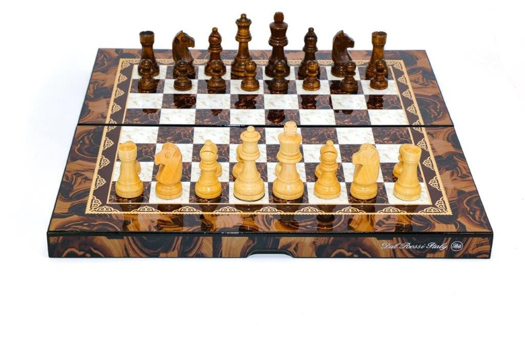 Dal Rossi - Folding Mosaic Finish Chess Set 16