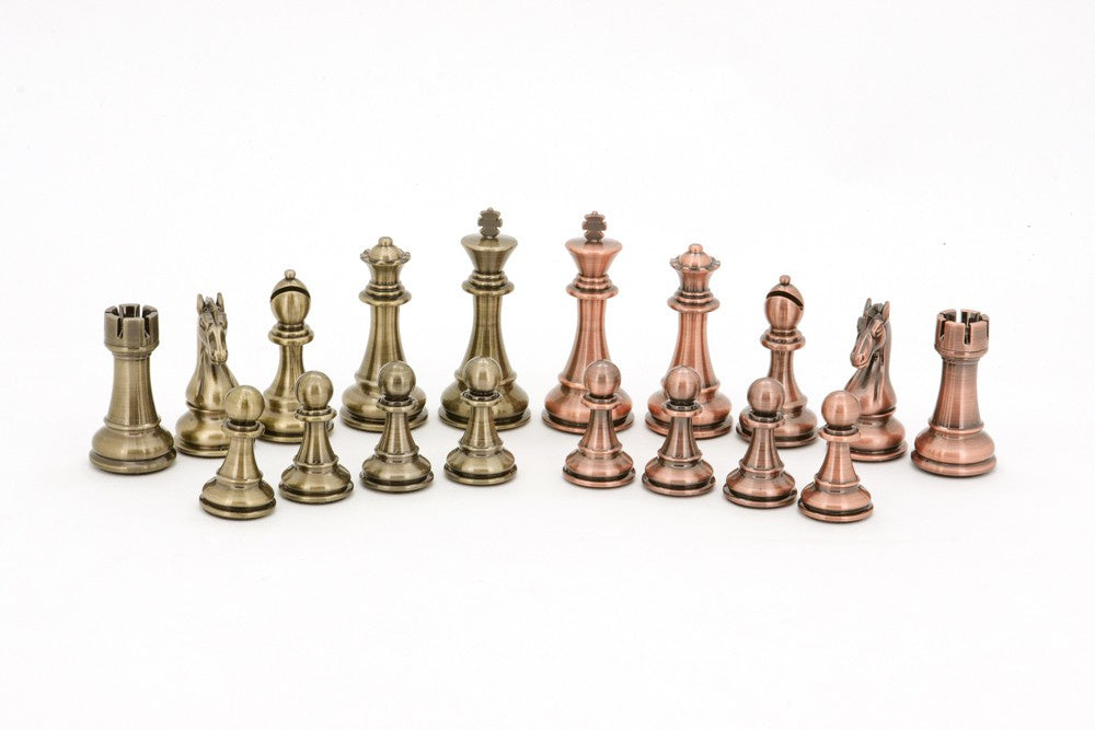Bronze/Copper Weighted Chess Pieces 101mm
