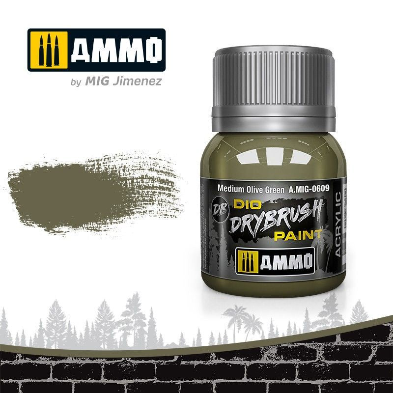 Ammo by MIG Drybrush Medium Olive Green