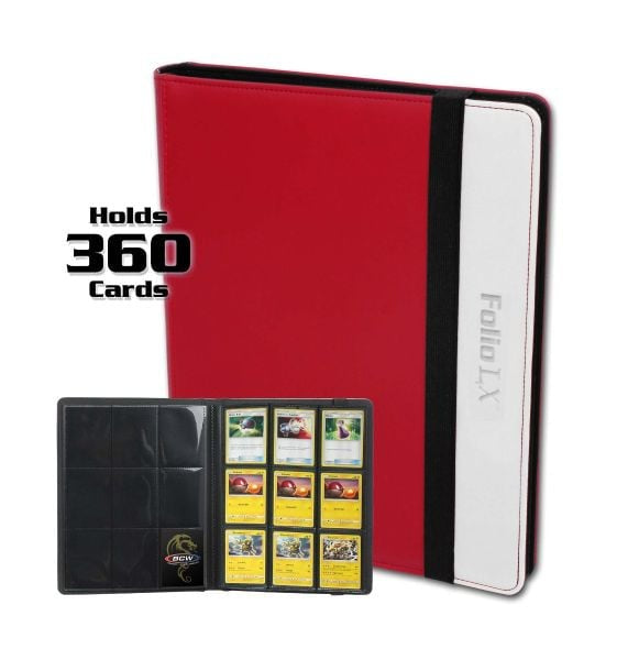 BCW Pro Folio LX Binder 9 Pocket Red-White