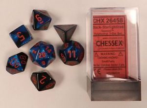 Chessex - Gemini Polyhedral 7-Die Set - Starlight Black/Red (CHX26458)
