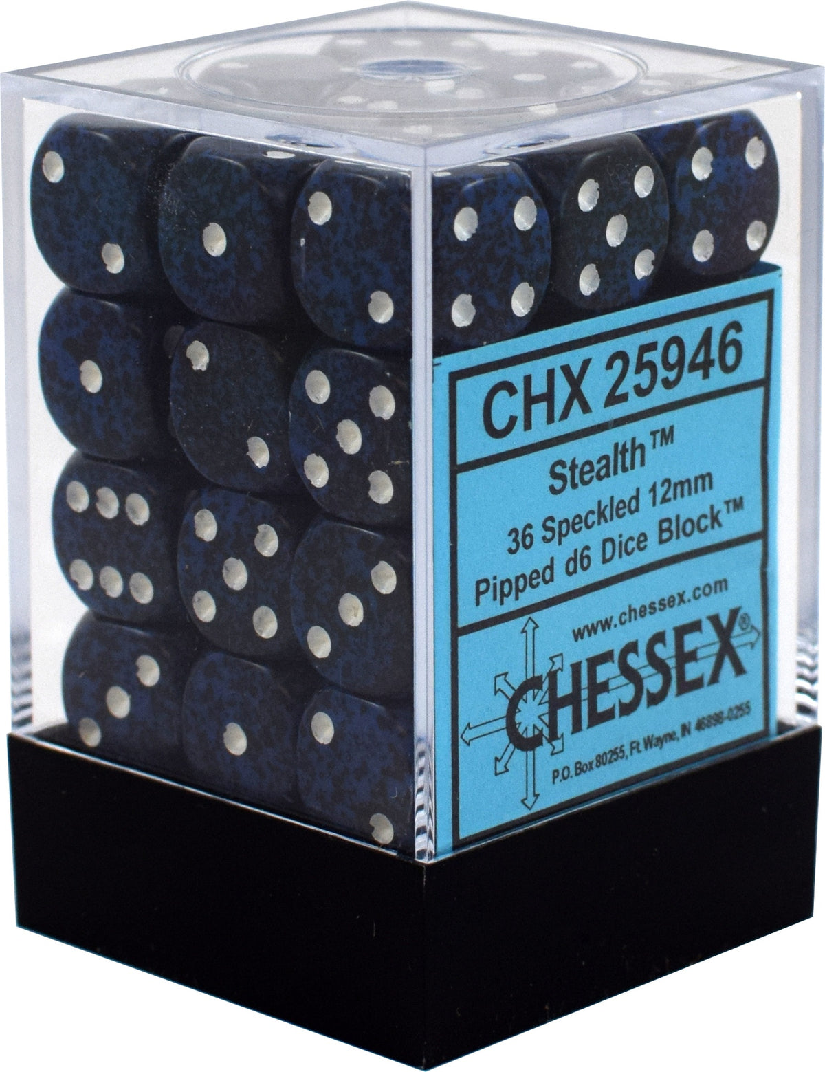 Chessex - Speckled 12mm D6 Set - Stealth (CHX25946)