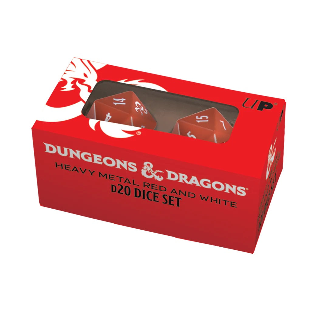 Dungeons &amp; Dragons Heavy Metal D20 Red and White Dice Set