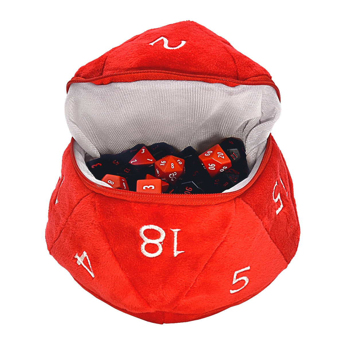 Dungeons &amp; Dragons D20 Plush Red and White Dice Bag
