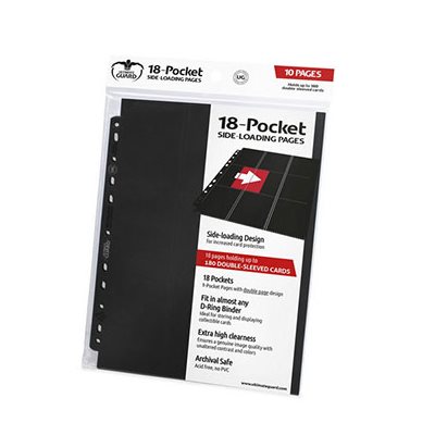 Ultimate Guard 18-Pocket Pages Side-Loading Black
