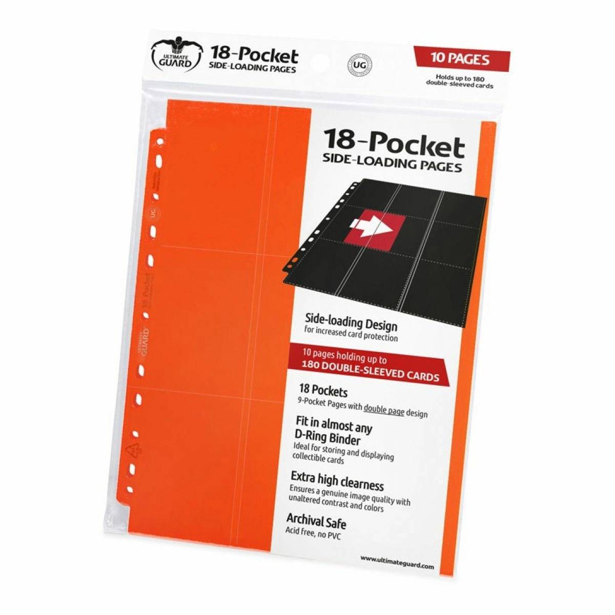 Ultimate Guard 18-Pocket Pages Side-Loading Orange