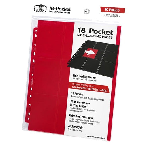 Ultimate Guard Folder 18-Pocket Pages Side-Loading Red (Single Page)
