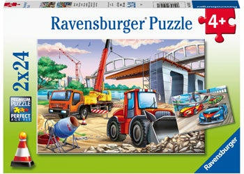 Ravensburger - Construction &amp; Cars 2x24 Piece Jigsaw