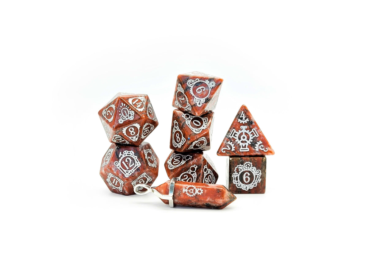 Level Up Dice - Helio-Rivet Red Granite