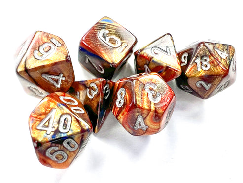 Chessex - Dice Sets: Lustrous Mini-Polyhedral Gold / silver 7-Die set