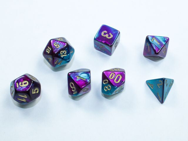 Chessex - Gemini Mini Purple-Teal/Gold 7 Die Set CHX 20649
