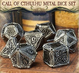 Q Workshop - Metal Call of Cthulhu Dice Set (7)