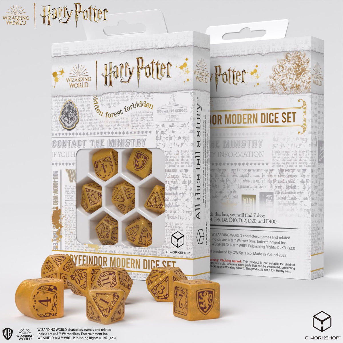 Q Workshop - Harry Potter Modern Dice Set Gryffindor Gold Dice Set 7