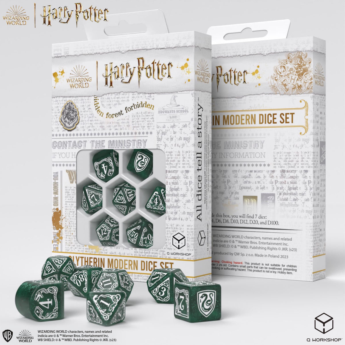 Q Workshop - Harry Potter Modern Dice Set Slytherin Green Dice Set 7