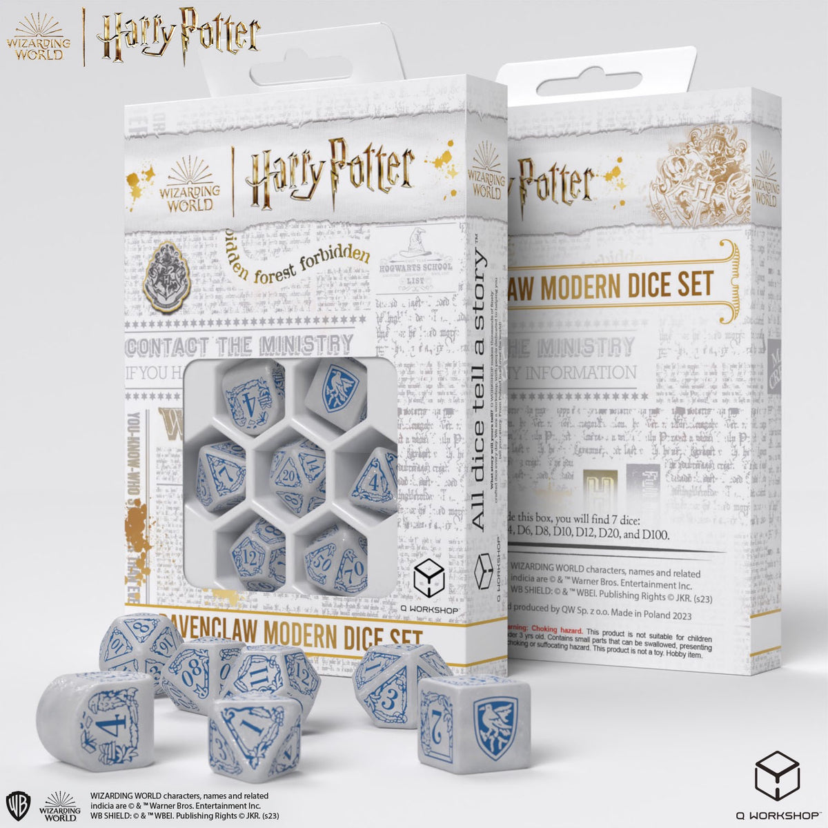 Q Workshop - Harry Potter Modern Dice Set Ravenclaw White Dice Set 7