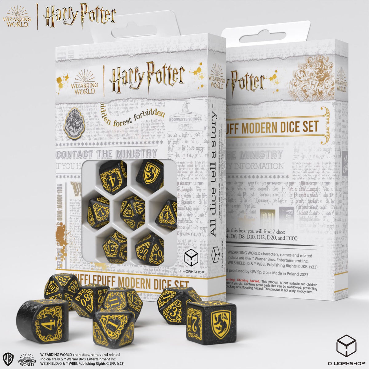 Q Workshop - Harry Potter Modern Dice Set Hufflepuff Black Dice Set 7