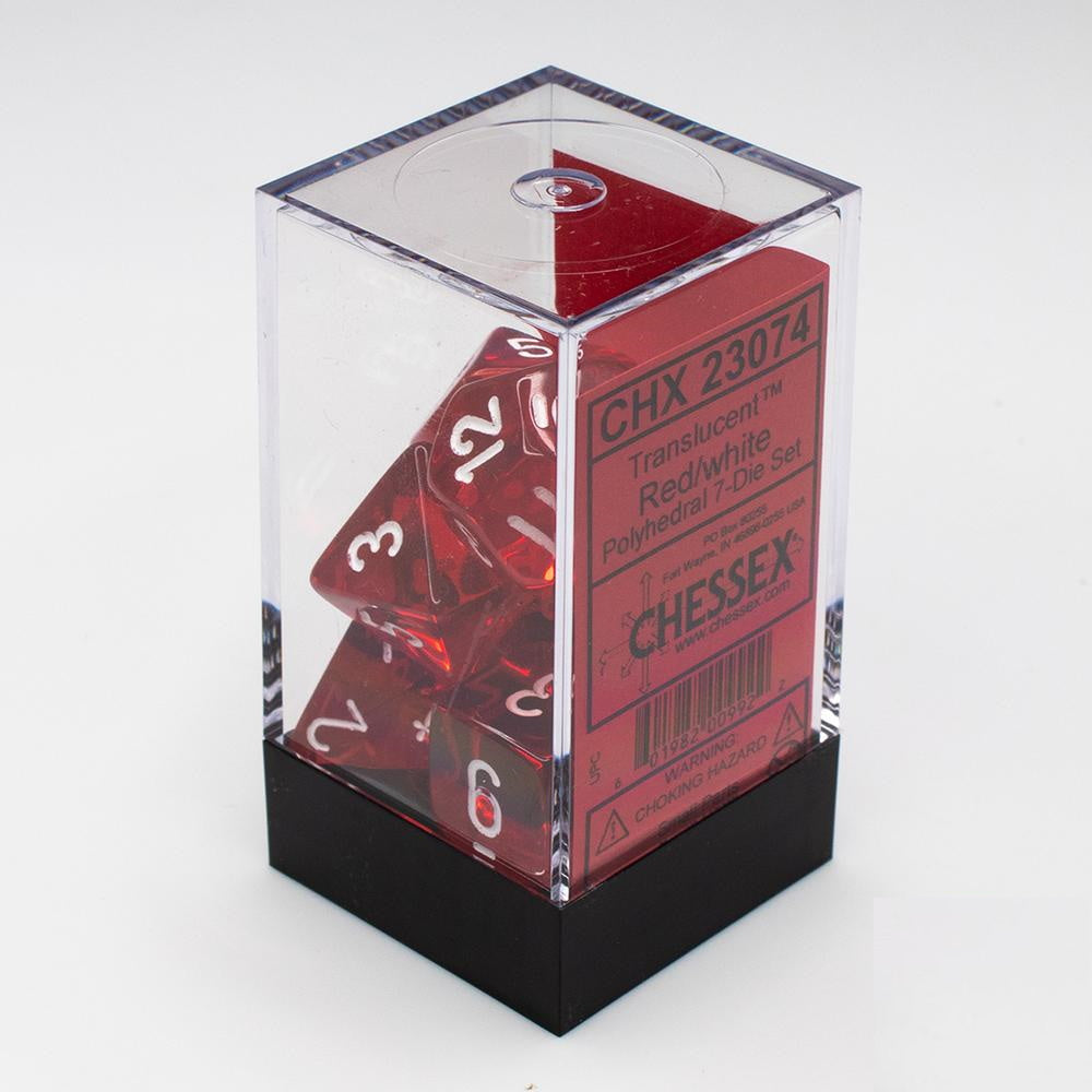 Chessex - Translucent Polyhedral 7-Die Set - Red/White (CHX23074)