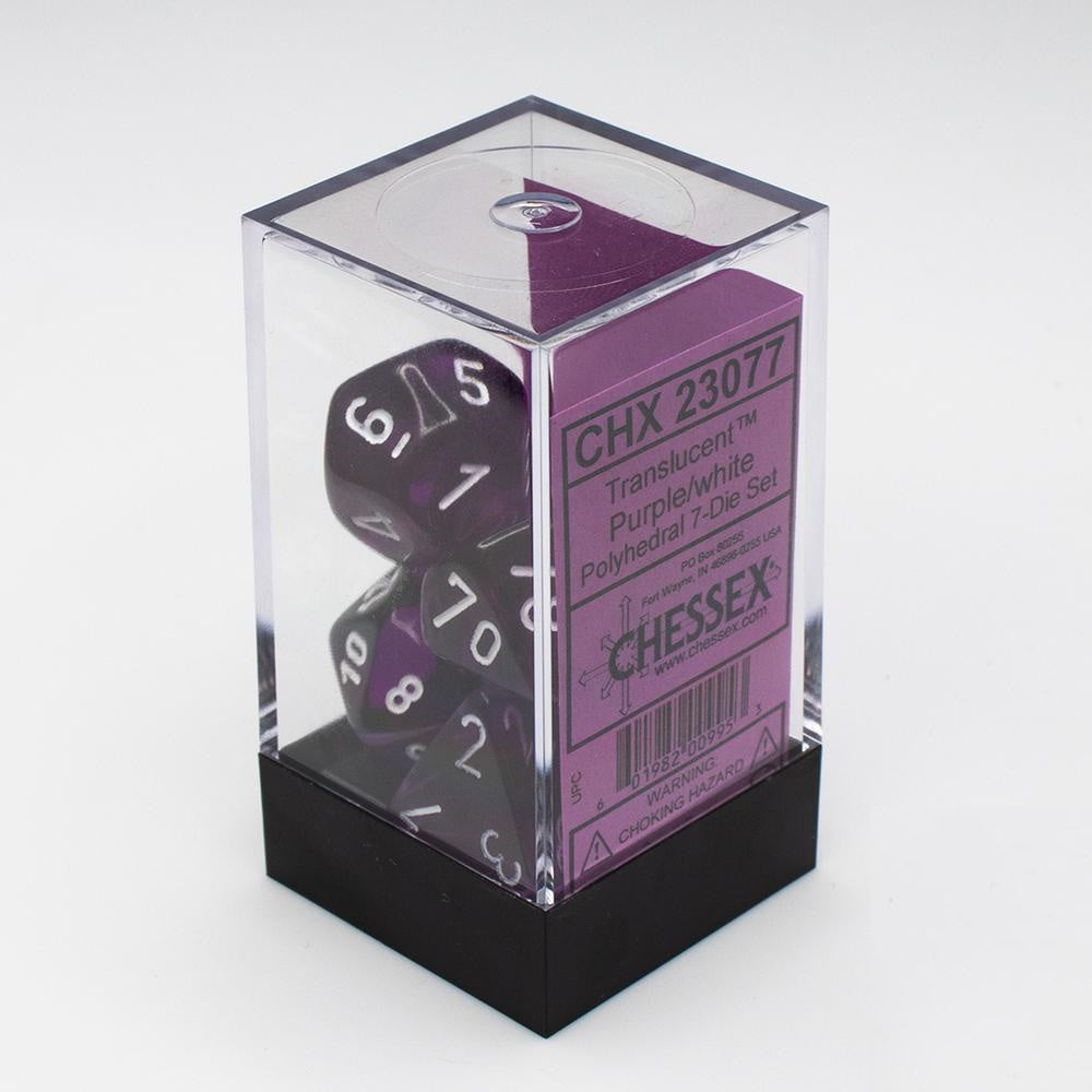 Chessex - Translucent Polyhedral 7-Die Set - Purple/White (CHX23077)
