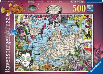 Ravensburger - European Map Quirky Circus 500 Piece Jigsaw