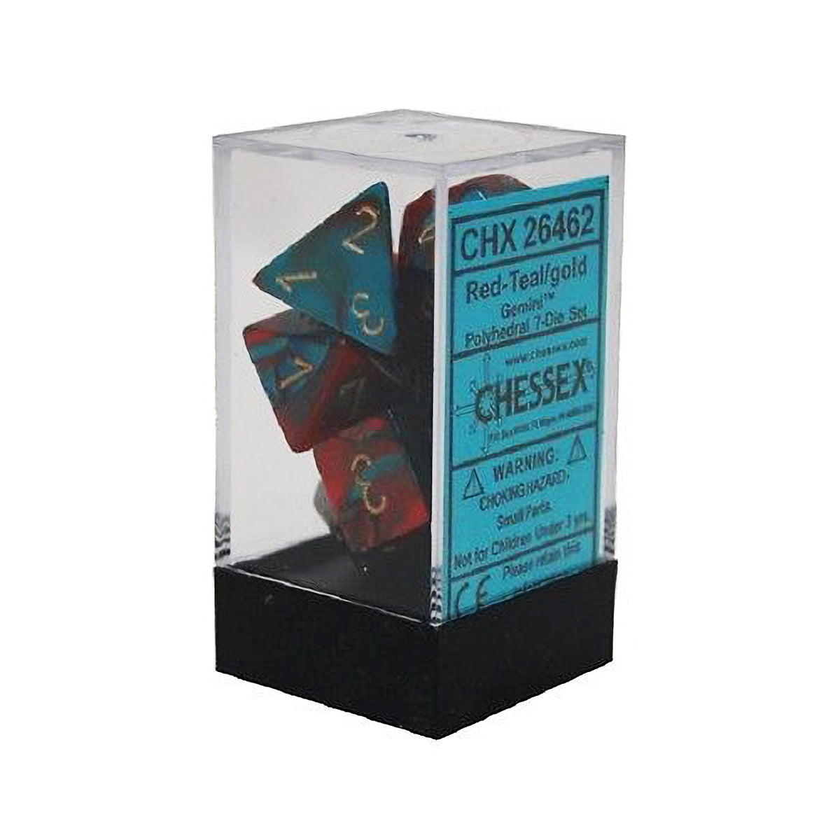 Chessex - Gemini Polyhedral 7-Die Set - Red Teal/Gold (CHX26462)