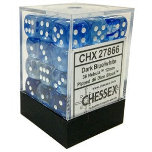 Chessex - Nebula 12mm D6 Set - Dark Blue/White (CHX27866)