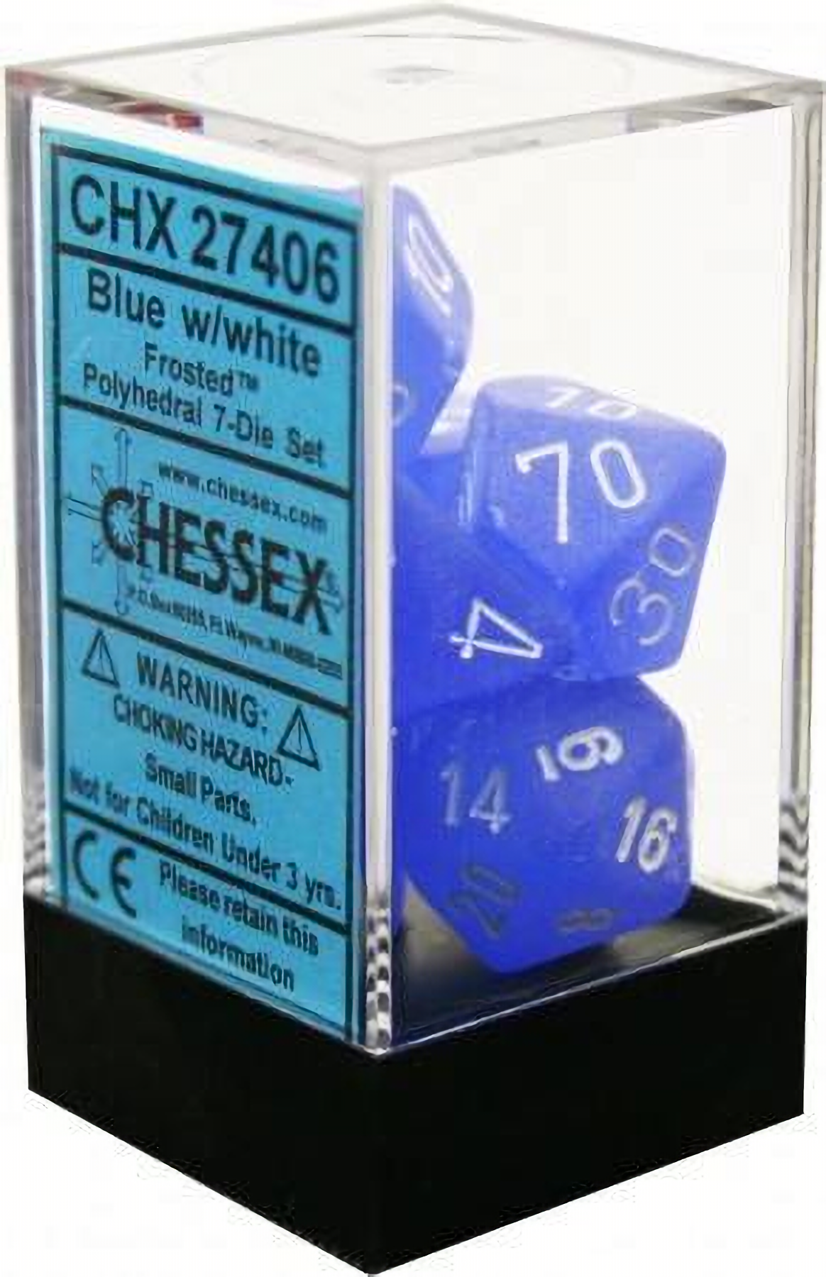 Chessex - Frosted Polyhedral 7-Die Set - Blue/White (CHX27406)