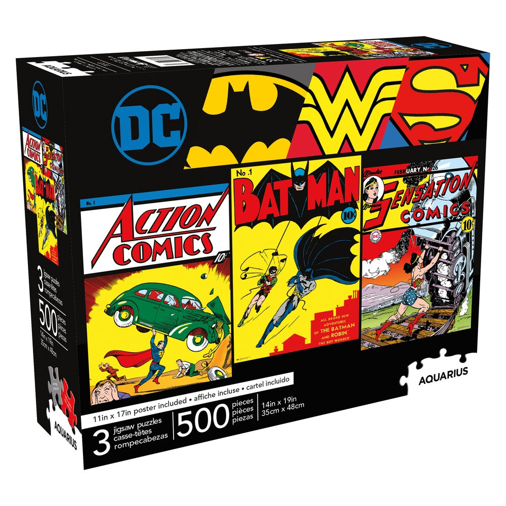 DC Comics 500 Piece Jigsaw 3 puzzle set