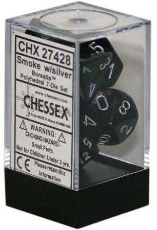 Chessex - Borealis Polyhedral 7-Die Set - Smoke/Silver (CHX27428)