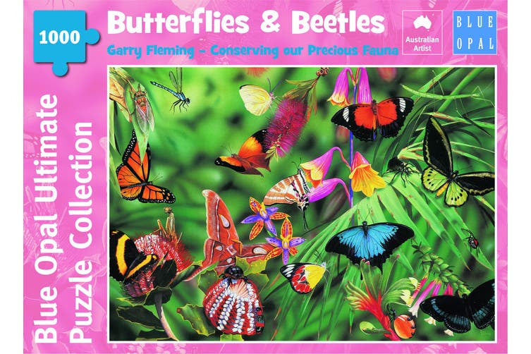 Blue Opal - Fleming Butterflies &amp; Beetles 1000 Piece Jigsaw