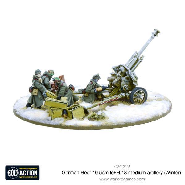 German Heer leFH 18/40 10.5cm howitzer winter